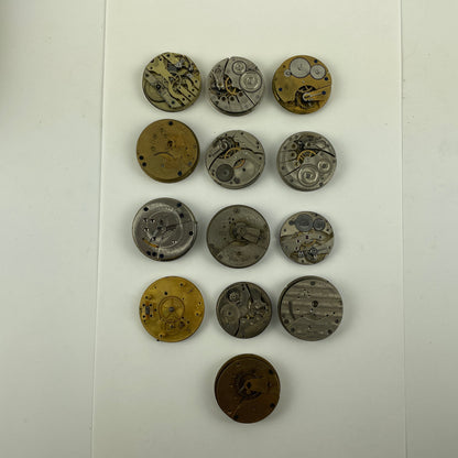 Lot 39- American & Swiss Selection of 12 Pocket Watch Movements