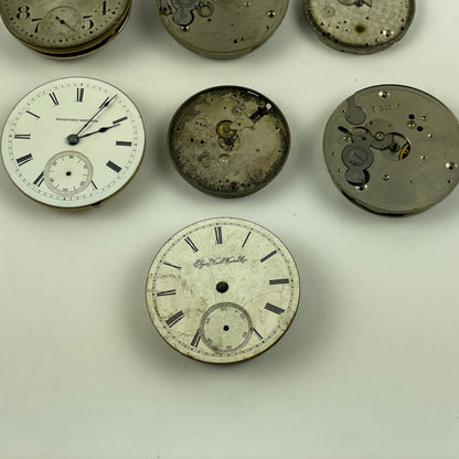 Lot 39- American & Swiss Selection of 12 Pocket Watch Movements