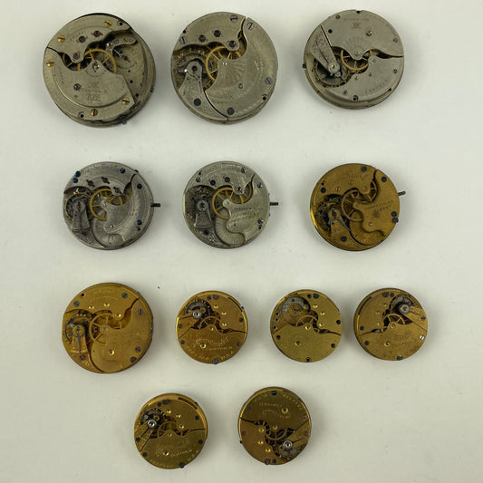 Lot 120- Hampden Assortment of Ten Pocket Watch Movements