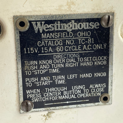 Lot 93- Westinghouse Electric Clock