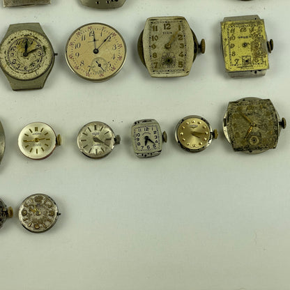 Feb Lot 35- American & Swiss Vintage Mechanical Wristwatch Movements