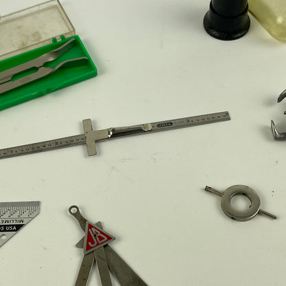 Feb Lot 71- Watchmaker’s Selection of 10 Taps & Drills w/ Brass Tool