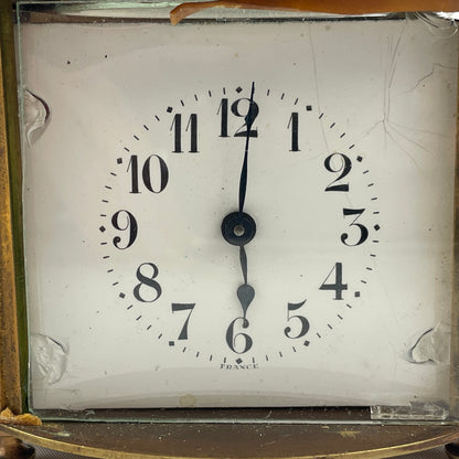Feb Lot 76- French Oval Time Only Brass Carriage Clock