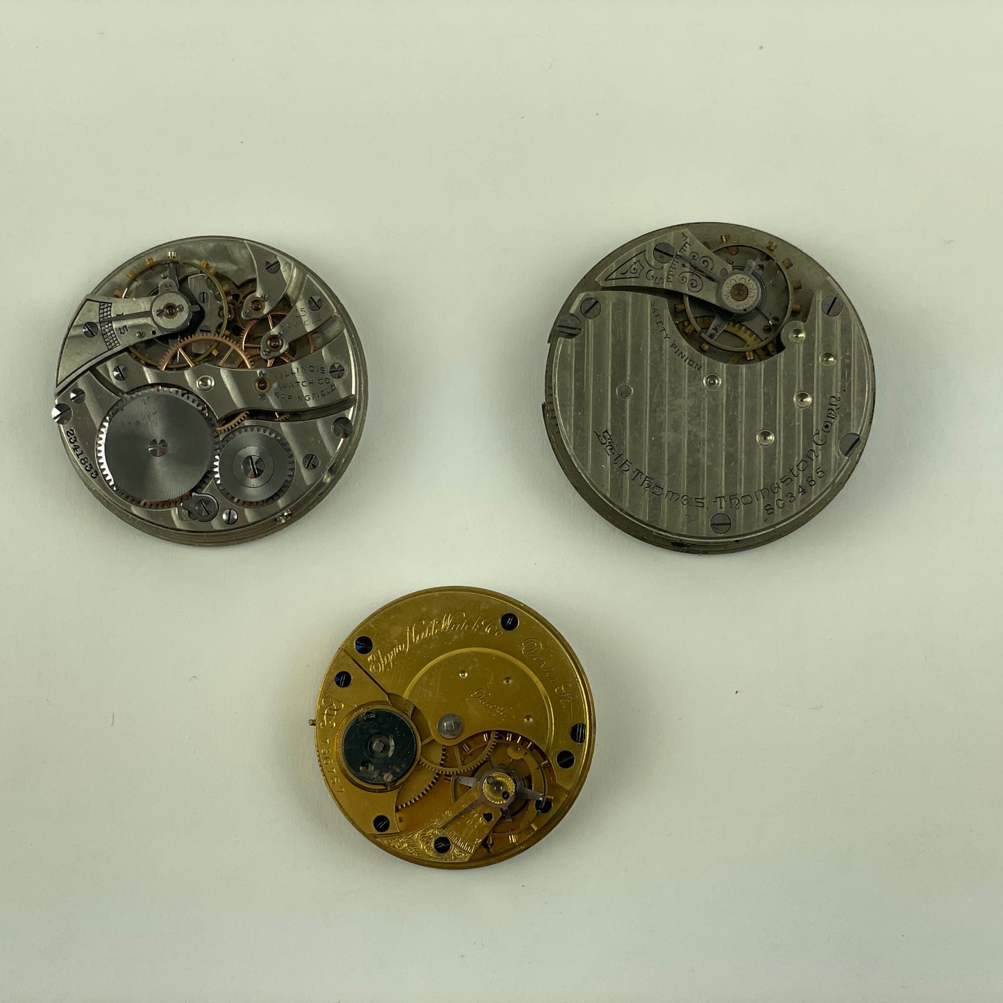 Feb Lot 85- Illinois, Elgin & Seth Thomas Pocket Watch Movements