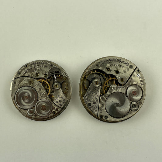 Feb Lot 87- Elgin 12 & 16 Size Nickel Pocket Watch Movements