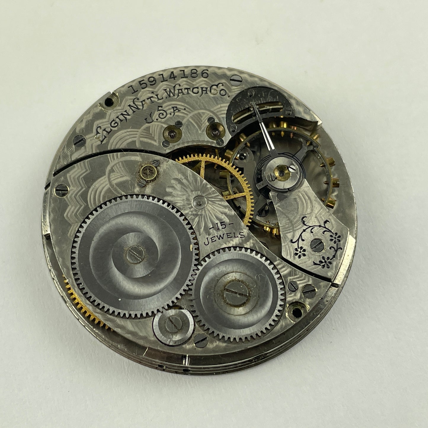 Feb Lot 87- Elgin 12 & 16 Size Nickel Pocket Watch Movements