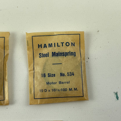 Feb Lot 90- Hamilton 16 Size Blued Pocket Watch Mainsprings
