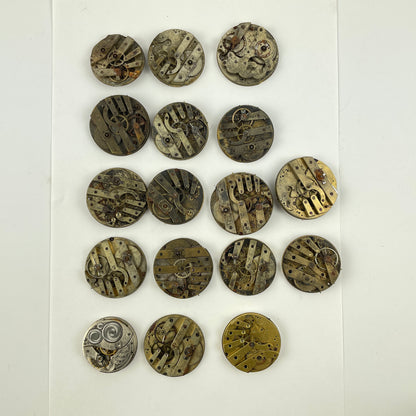 Feb Lot 118- Swiss "Bar" Style Pocket Watch Movements (15)