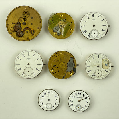 Lot 104- Elgin | Illinois | Hampden | Waltham Pocket Watch Movement Assortment