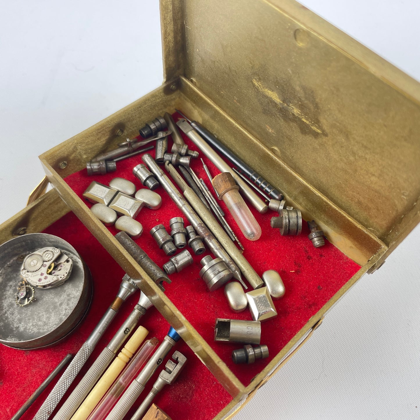 Lot 79- Bifold Case with Watchmakers Tools