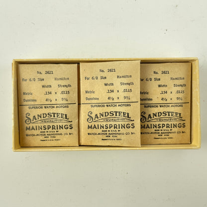 Lot 80- NOS Mainsprings No. 2621 for Hamilton 6/0 Size