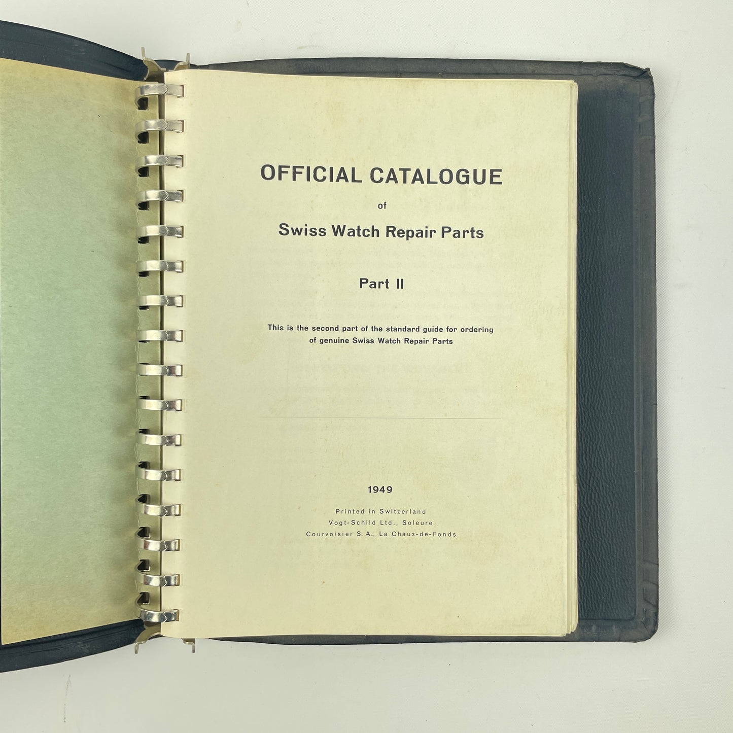 Lot 113- Official Catalog of Swiss Watch Repair Parts Volumes 1 & 2