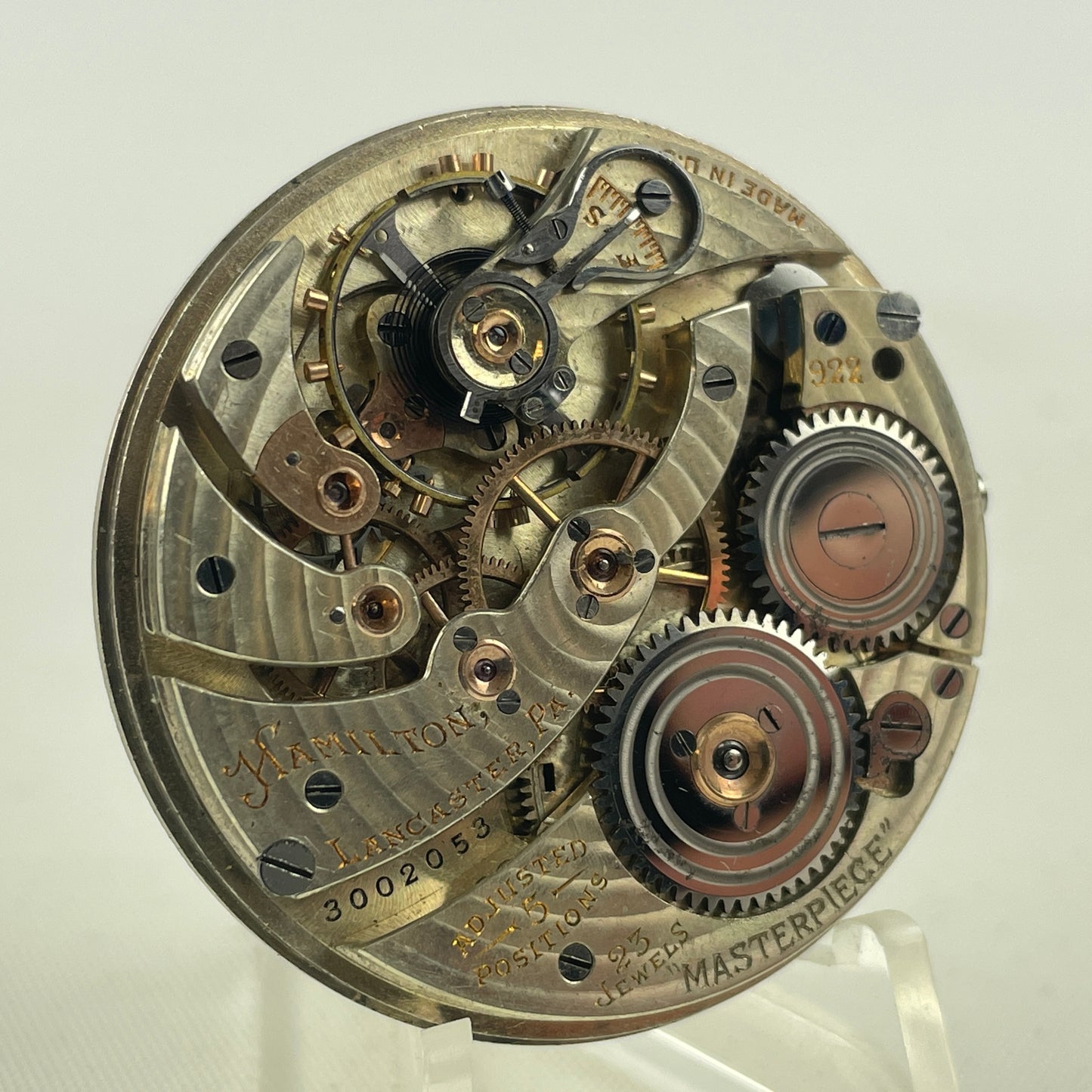 Mar Lot 15- Hamilton 922 | 12S | 23J | Pocket Watch Movement