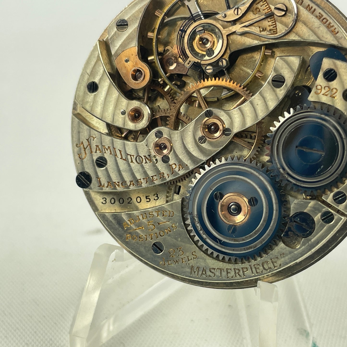 Mar Lot 15- Hamilton 922 | 12S | 23J | Pocket Watch Movement