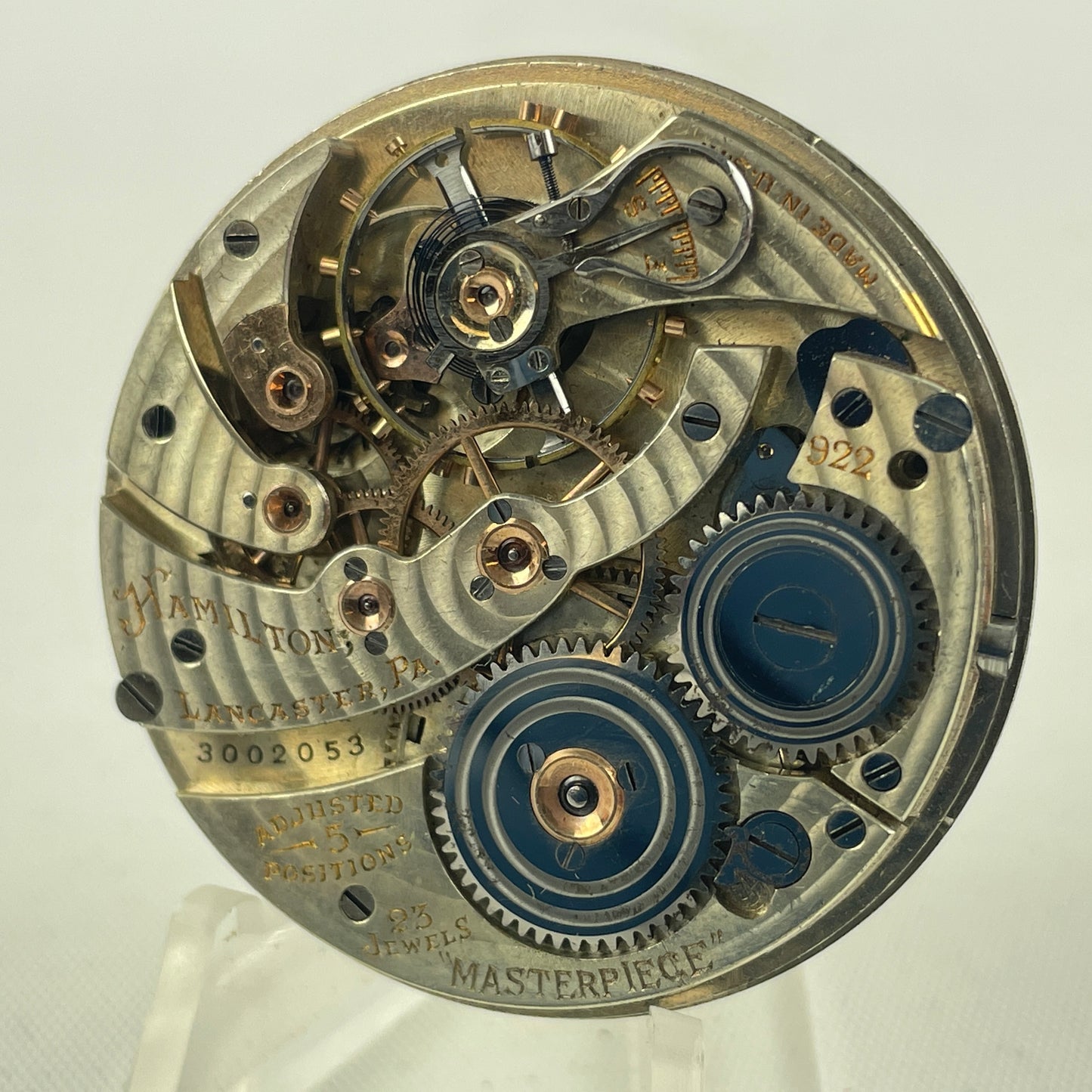 Mar Lot 15- Hamilton 922 | 12S | 23J | Pocket Watch Movement