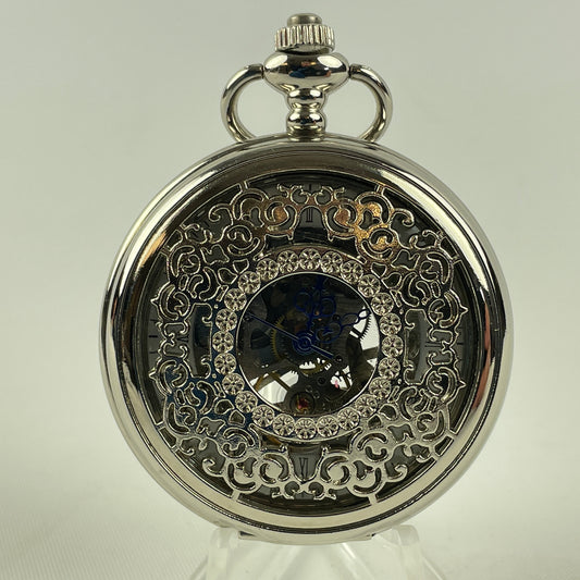 Mar Lot 78- Swiss Modern Skeletonized Pocket Watch