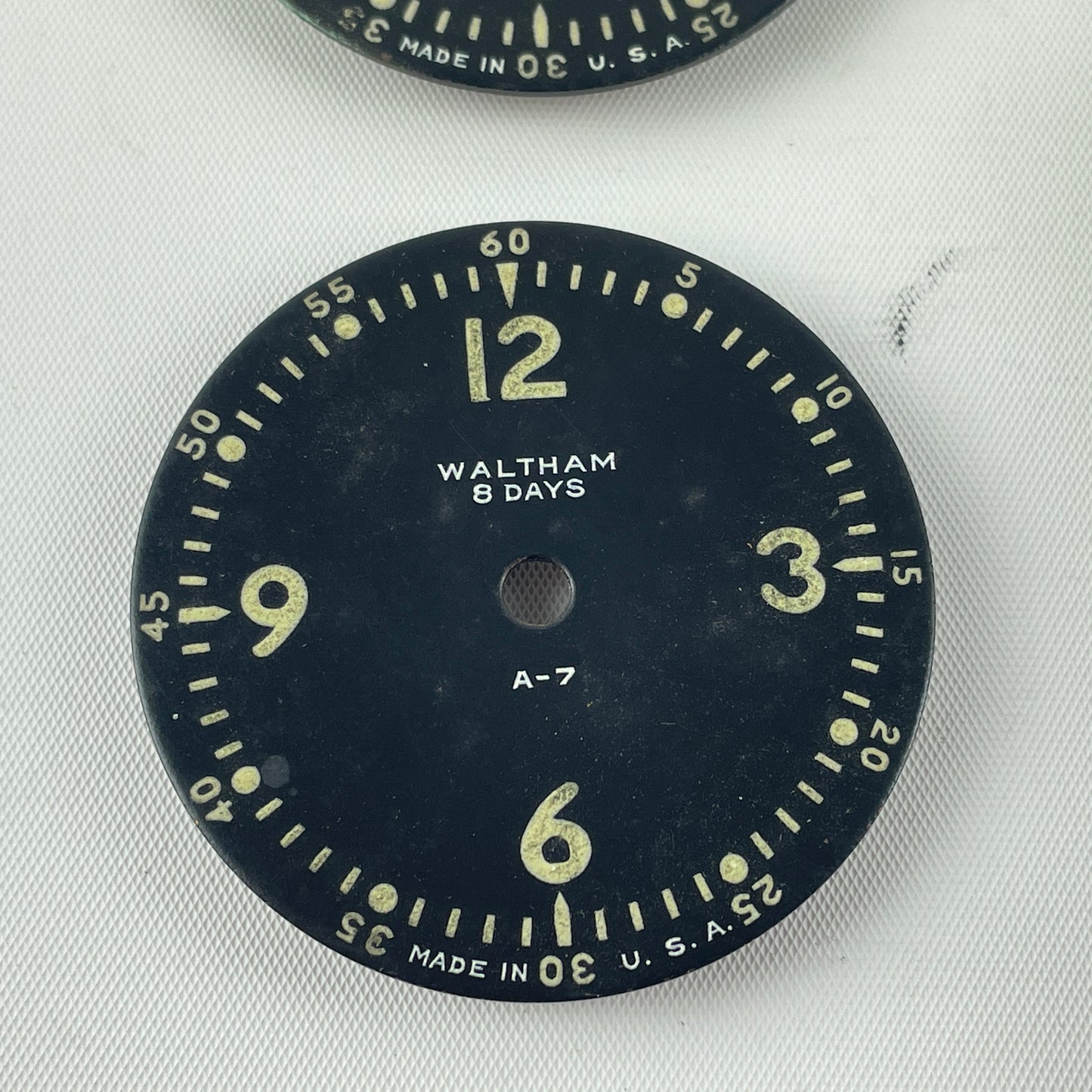 Mar Lot 62- Waltham A-7 Black Military Dials & Parts