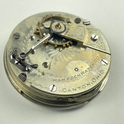 Lot 33- Hampden 18 Size Open Face Pocket Watch Movement