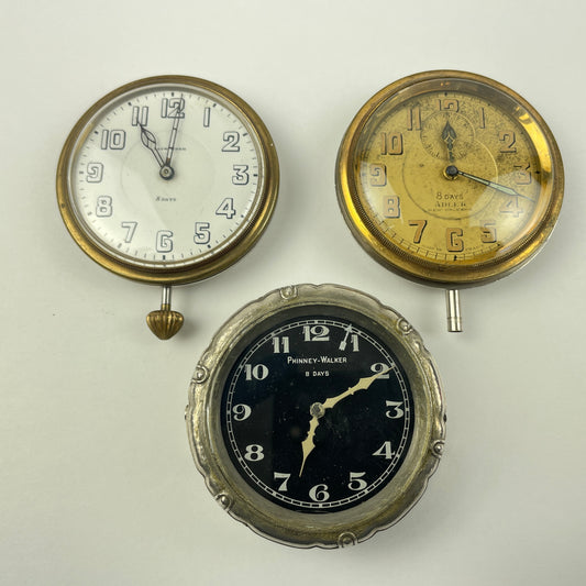 Lot 118- Three (3) Swiss 8-Day Travel Clocks