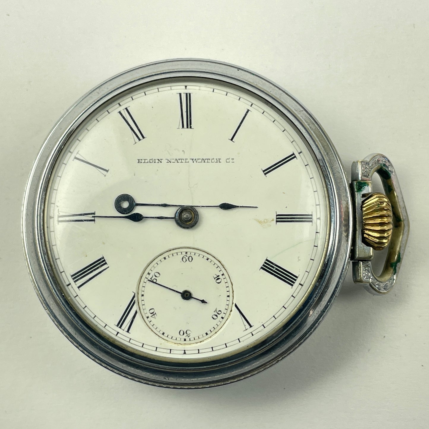 Lot 124- Elgin 18 Size 7 Jewel Open Face Pocket Watch