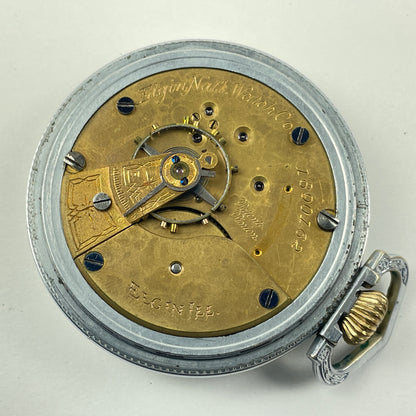 Lot 124- Elgin 18 Size 7 Jewel Open Face Pocket Watch