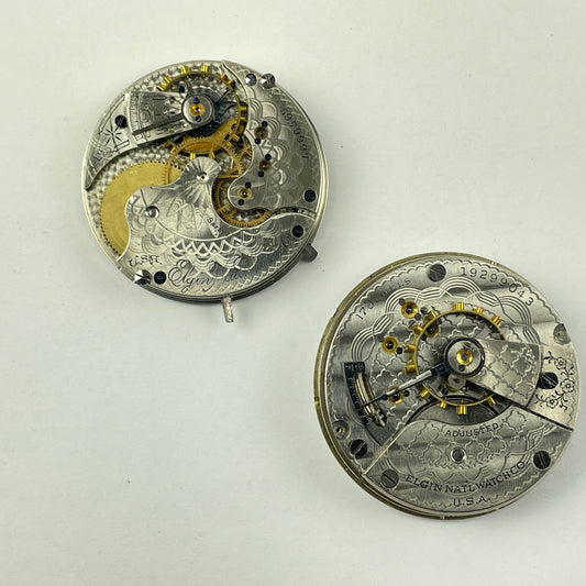 Lot 50- Elgin 16 & 18 Size Hunting & Open Face Pocket Watch Movements