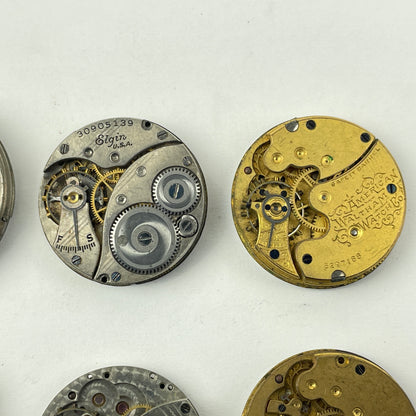 Lot 61- Waltham & Elgin O Size & 6 Size Watch Movements