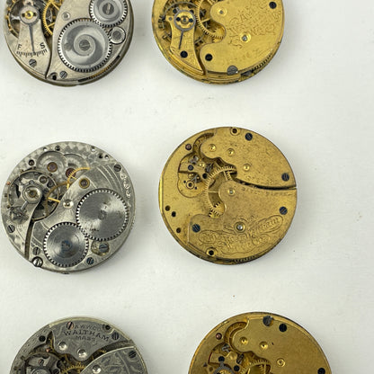 Lot 61- Waltham & Elgin O Size & 6 Size Watch Movements