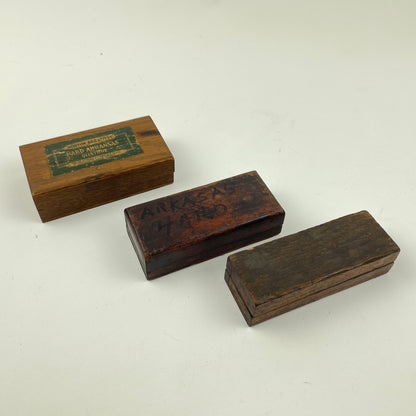 Lot 111- Watchmaker’s “ARKANSAS” Stone in Wood Factory Boxes