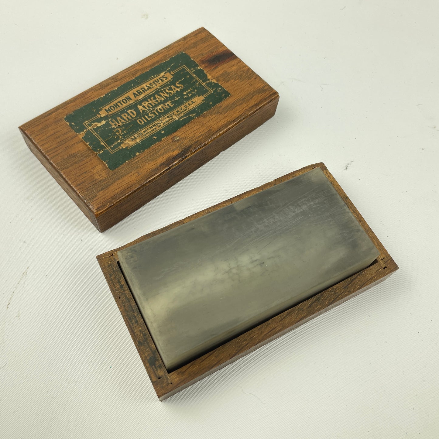 Lot 111- Watchmaker’s “ARKANSAS” Stone in Wood Factory Boxes