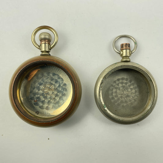 Lot 77- American 16 & 18 Size Nickel Swing Out Style Pocket Watch Cases