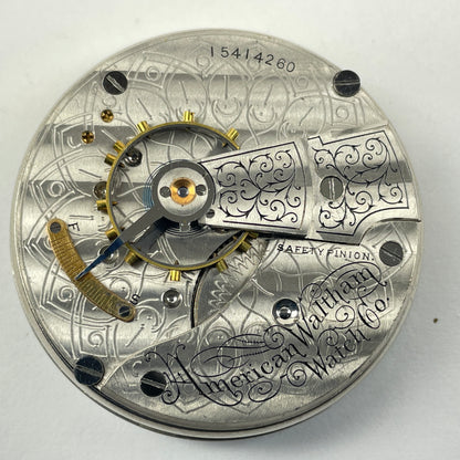 Lot 83- Waltham 18 Size 7 Jewel Gilt Pocket Watch Movement