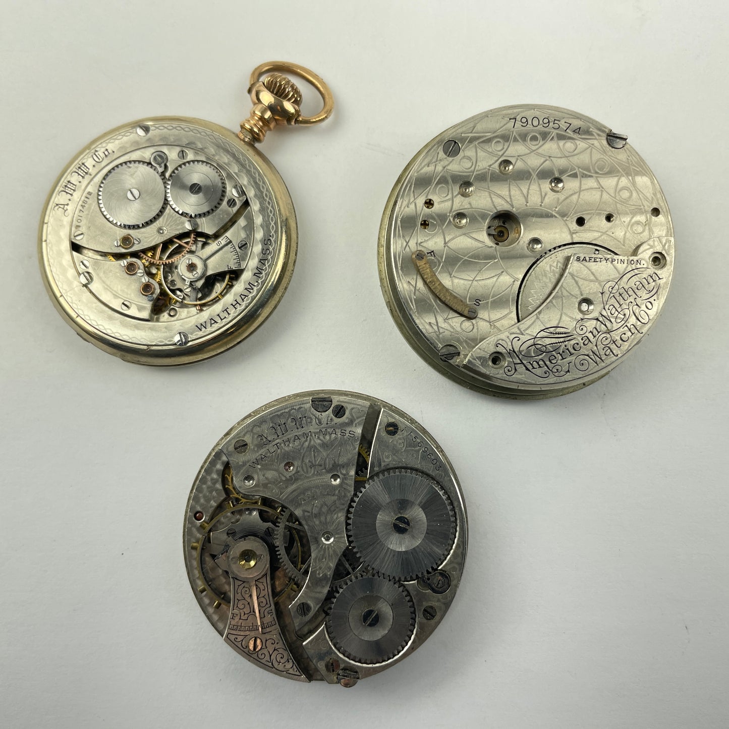 Lot 91- Waltham Opera 16 & 18 Size Pocket Watch Movements