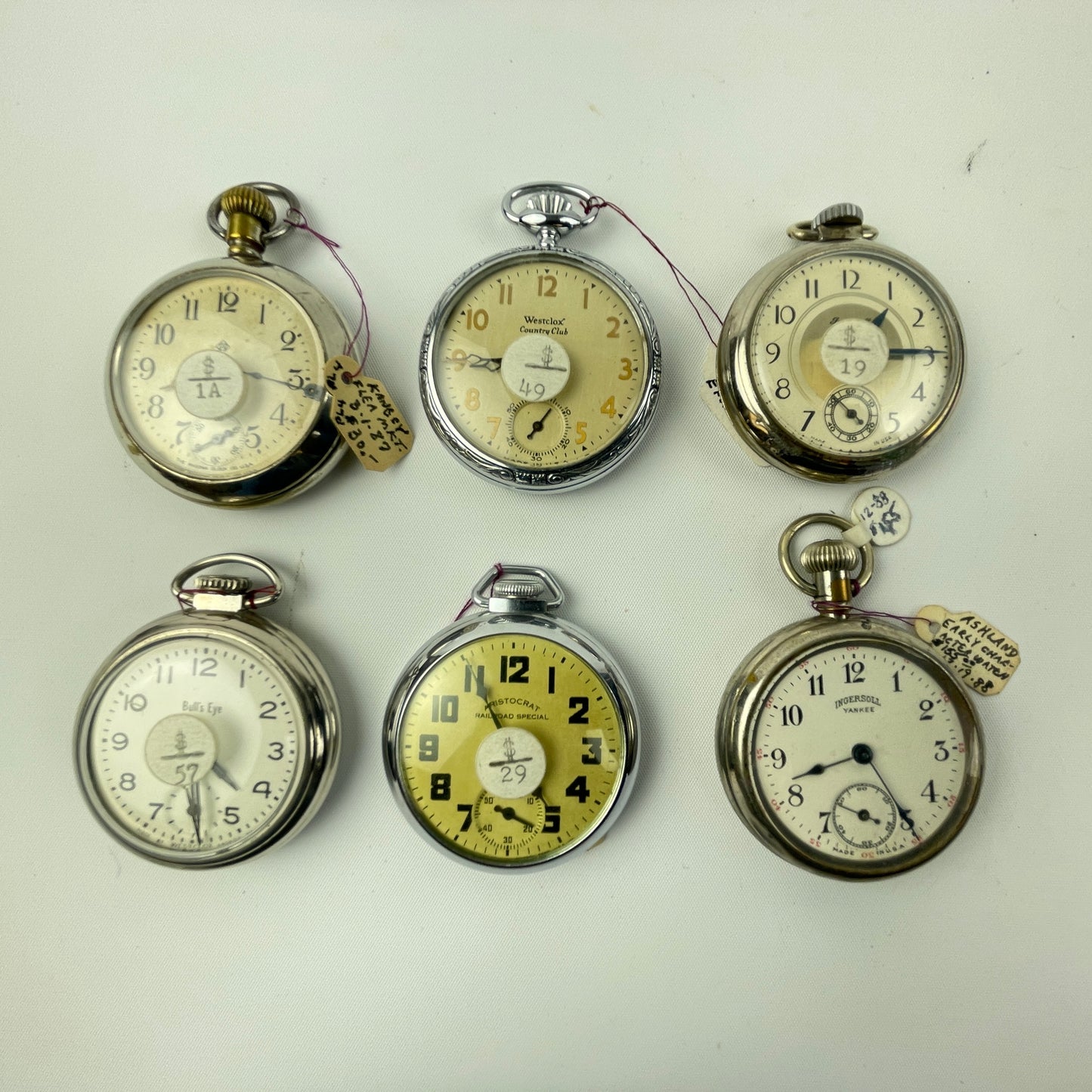 Lot 92- American Assortment of Six Dollar Pocket Watches
