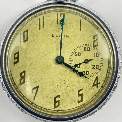 Lot 101- Elgin 12 Size Black Enamel Art Deco Pocket Watch