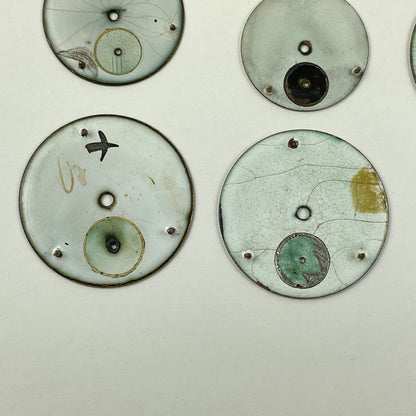 Apr Lot 26- Waltham Assortment of 12 Enamel Pocket Watch Dials