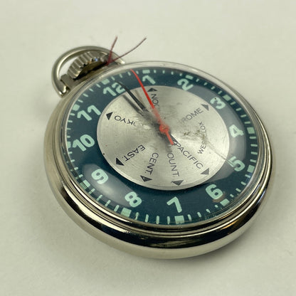 Apr Lot 111- Westclox 1950 “WORLD TIME” Pocket Watch