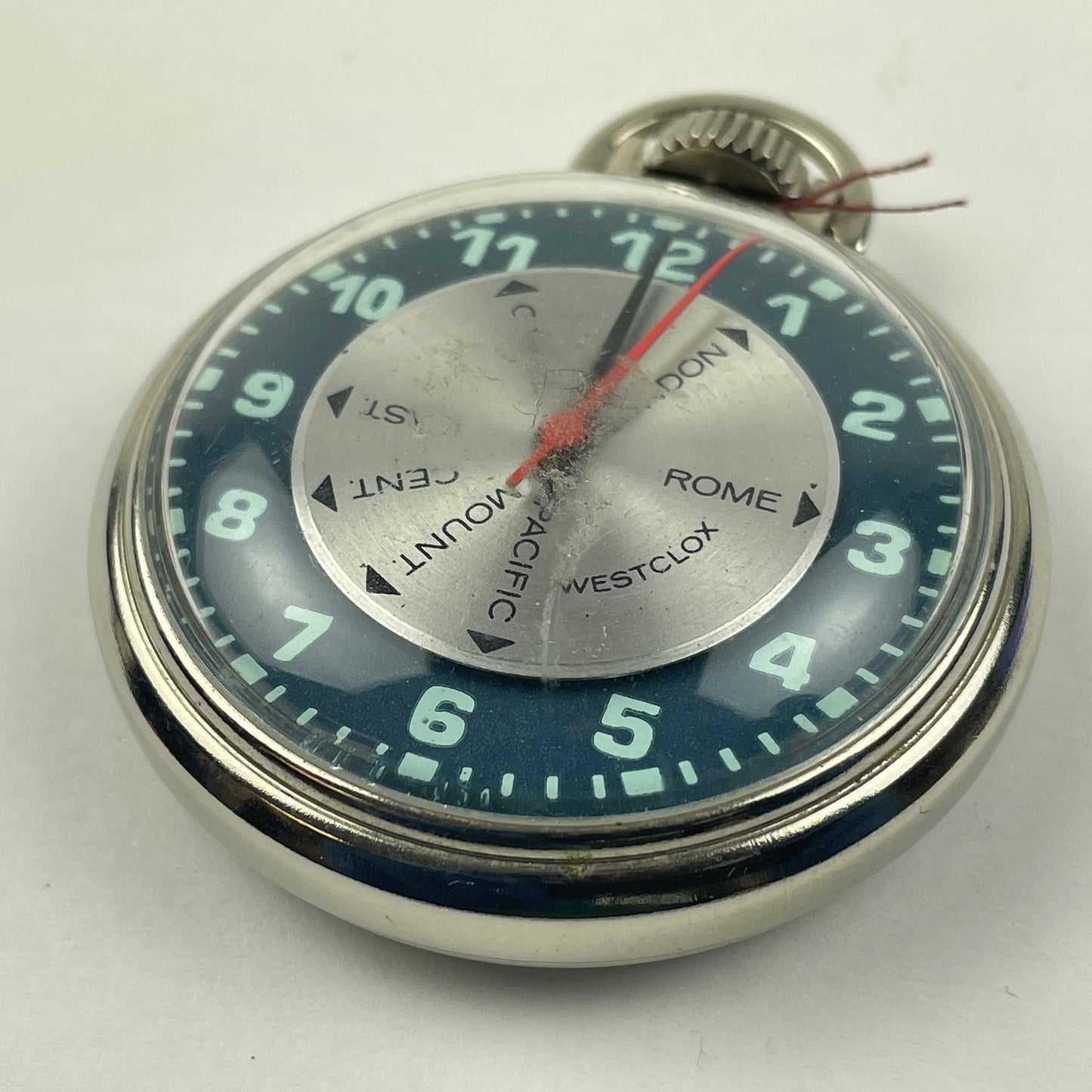 Apr Lot 111- Westclox 1950 “WORLD TIME” Pocket Watch