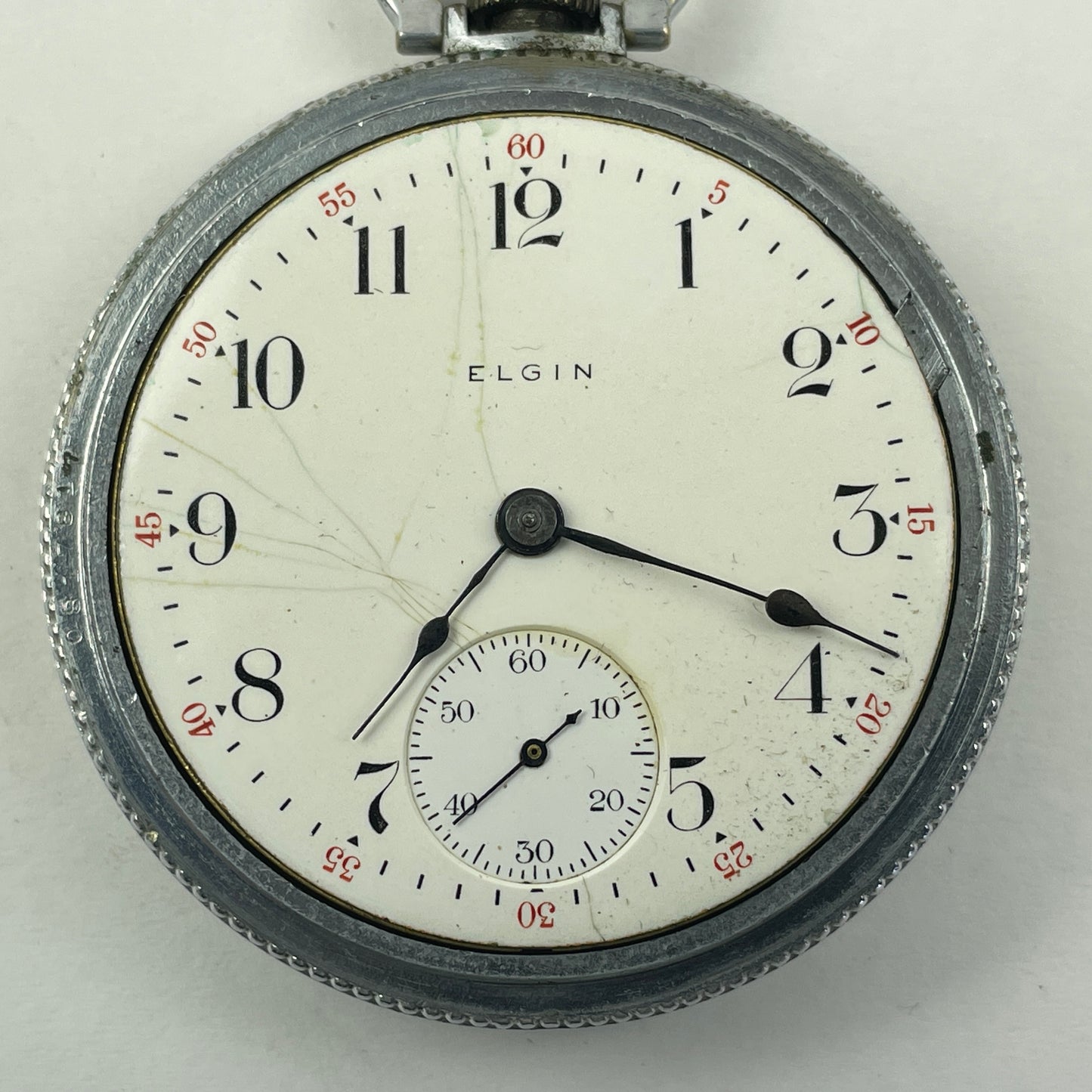 Apr Lot 104- Elgin 18 Size Non-Running Open Face Pocket Watch