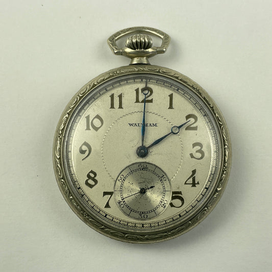 Apr Lot 94- Waltham 12 Size Non-Running Open Face Pocket Watch