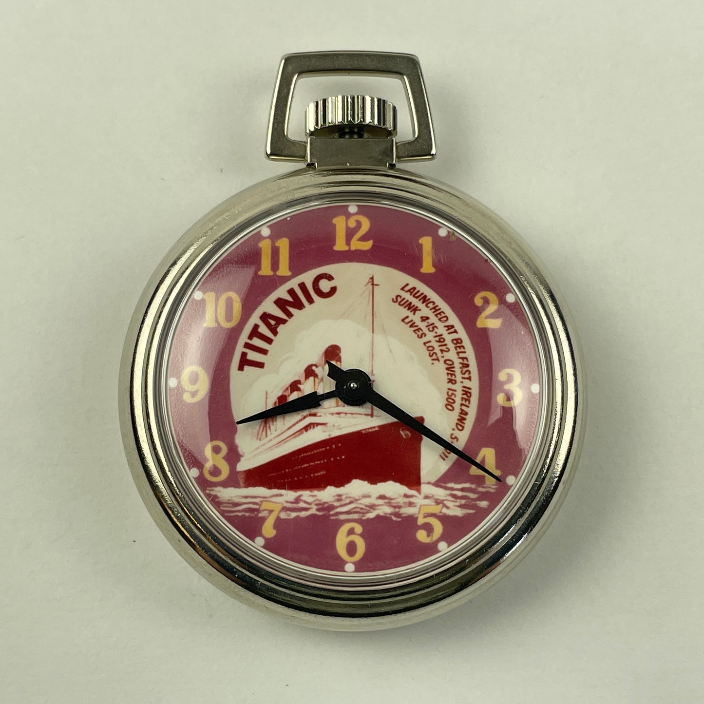 Apr Lot 39- Westclox NOS 1970’s “Titanic” Mechanical Pocket Watch