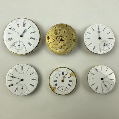 Apr Lot 121- Swiss Assortment of Six Gilt Bar Pocket Watch Movements