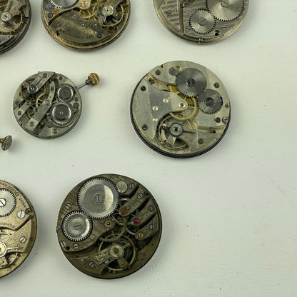 Apr Lot 50- Swiss and American Nickel & Gilt Pocket Watch Movements