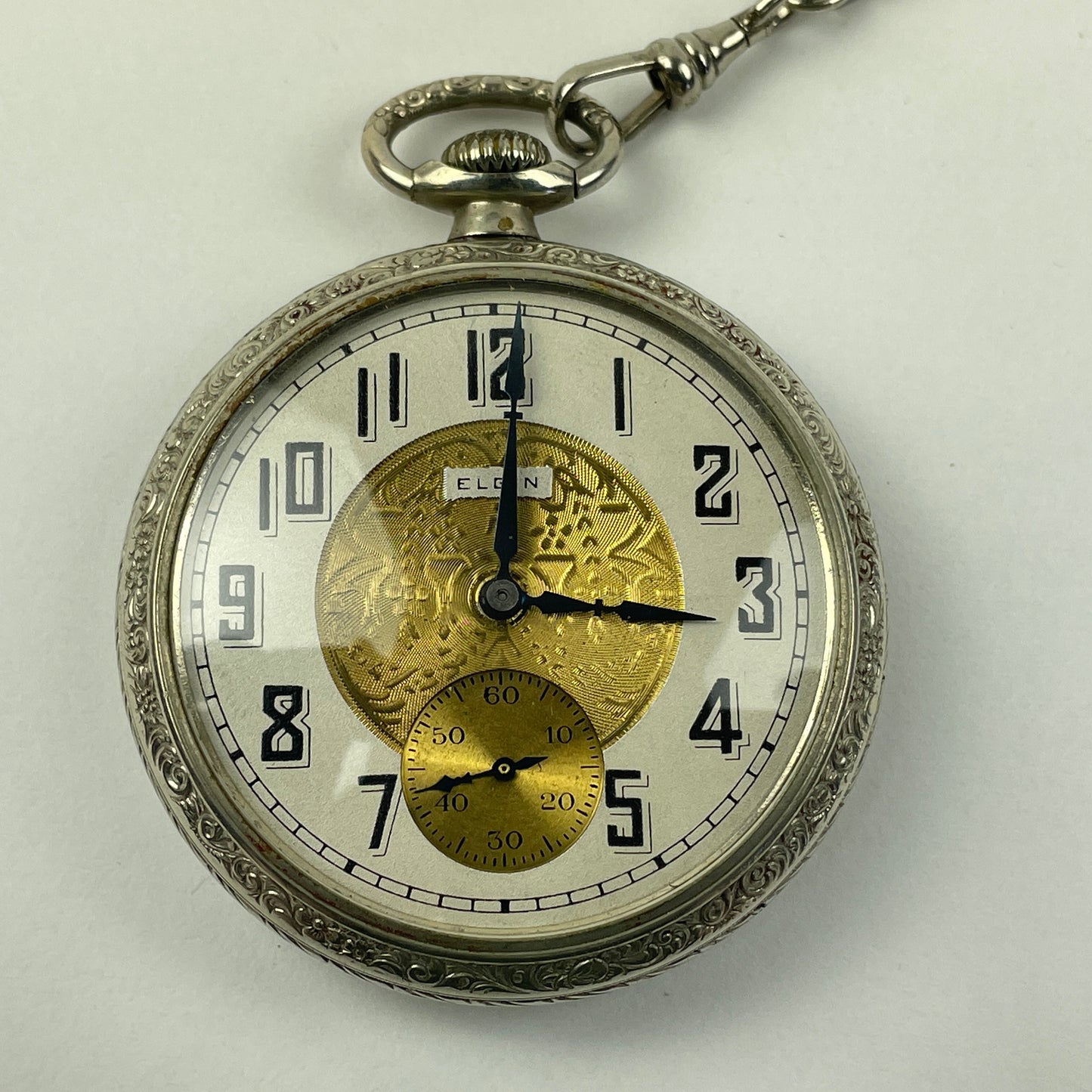 Apr Lot 55- Elgin 16 Size Open Face Pocket Watch