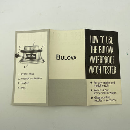 Apr Lot 77- Bulova Boxed Waterproof Watch Tester