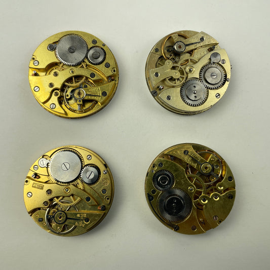 Apr Lot 78- Swiss Assortment of Four Gilt Quality Pocket Watch Movements