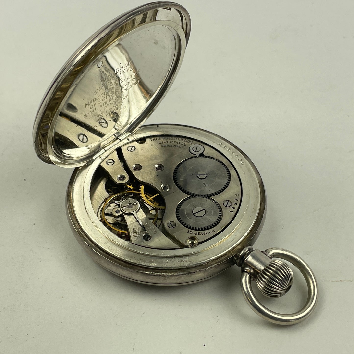 Apr Lot 84- Thom. Russell & Son Liverpool Silver Hinged Pocket Watch