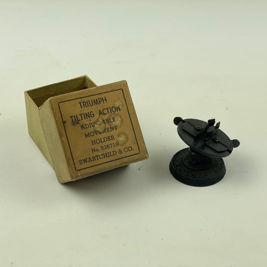 Apr Lot 96- Watchmaker’s Swartchild Boxed “TRIUMPH” Tilting Action Adjustable Boxed Movement Holder #526719