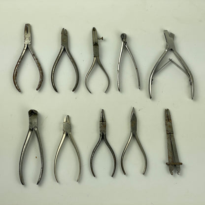 Apr Lot 120- Watchmaker’s Selection of Nine Pairs of Bench Pliers