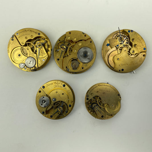 Lot 87- Elgin & Waltham 6, 10 & 16 Size Pocket Watch Movements